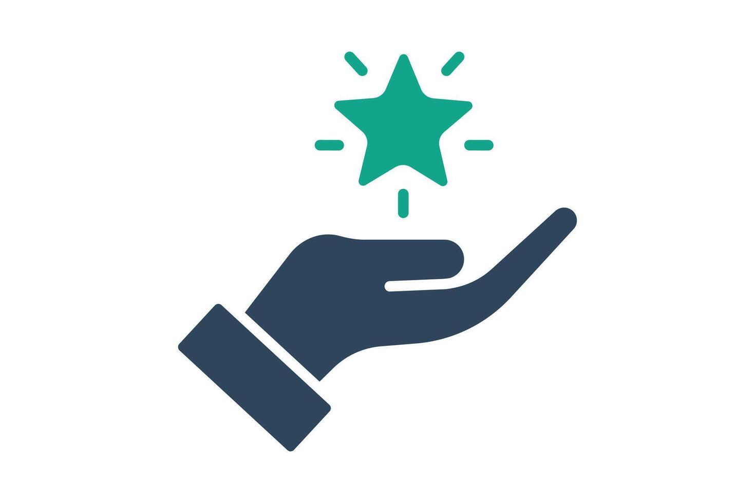Hope icon. solid icon style. hand with star. icon related to donation and charity. donation elements illustration vector