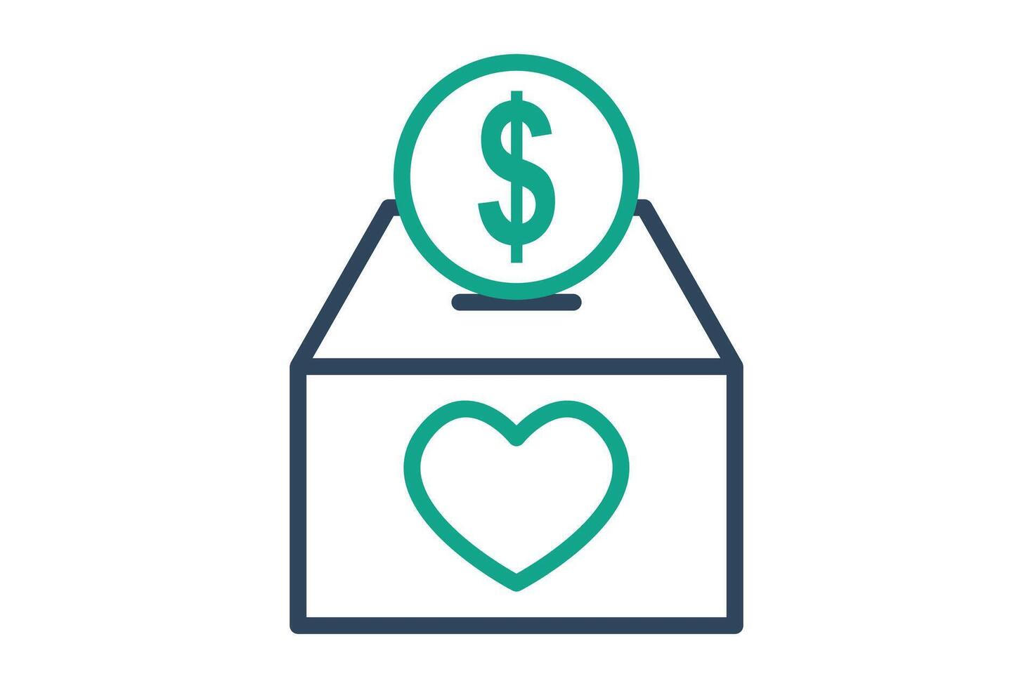 Donate box icon. line icon style. icon related to charity. donation elements illustration vector