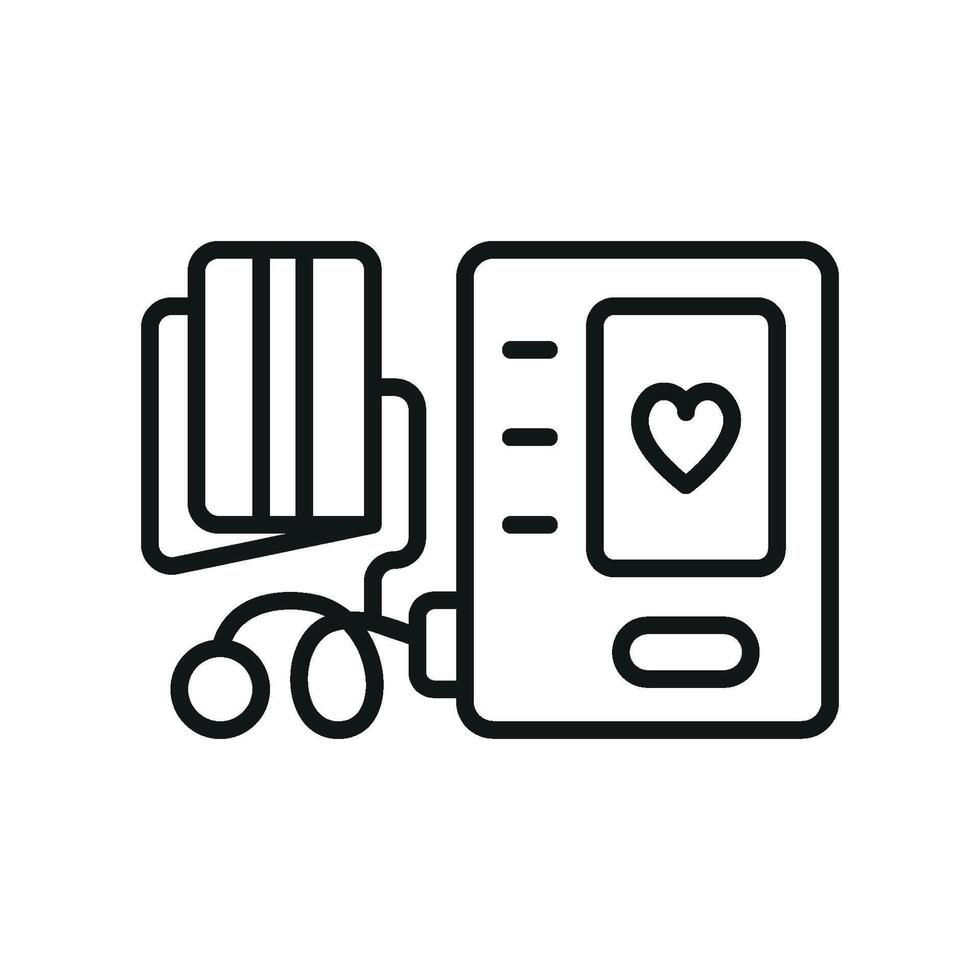 Blood pressure monitor icon features a sleek and innovative look, great for illustrating advanced healthcare technology, remote monitoring systems, or wellness tools. vector