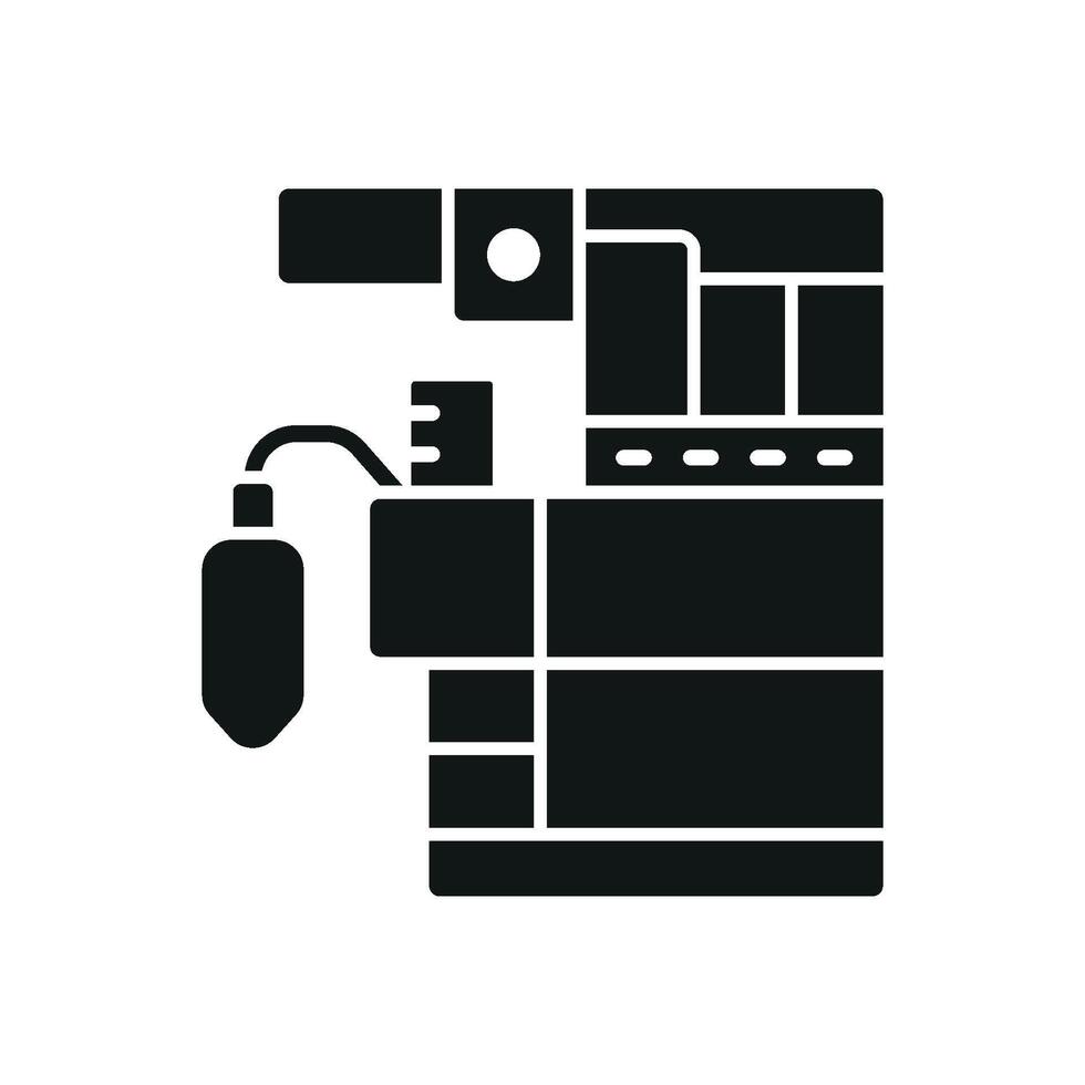 Anesthesia machine icon offers a simple and clear representation, great for medical presentations, professional guides, or healthcare marketing. vector