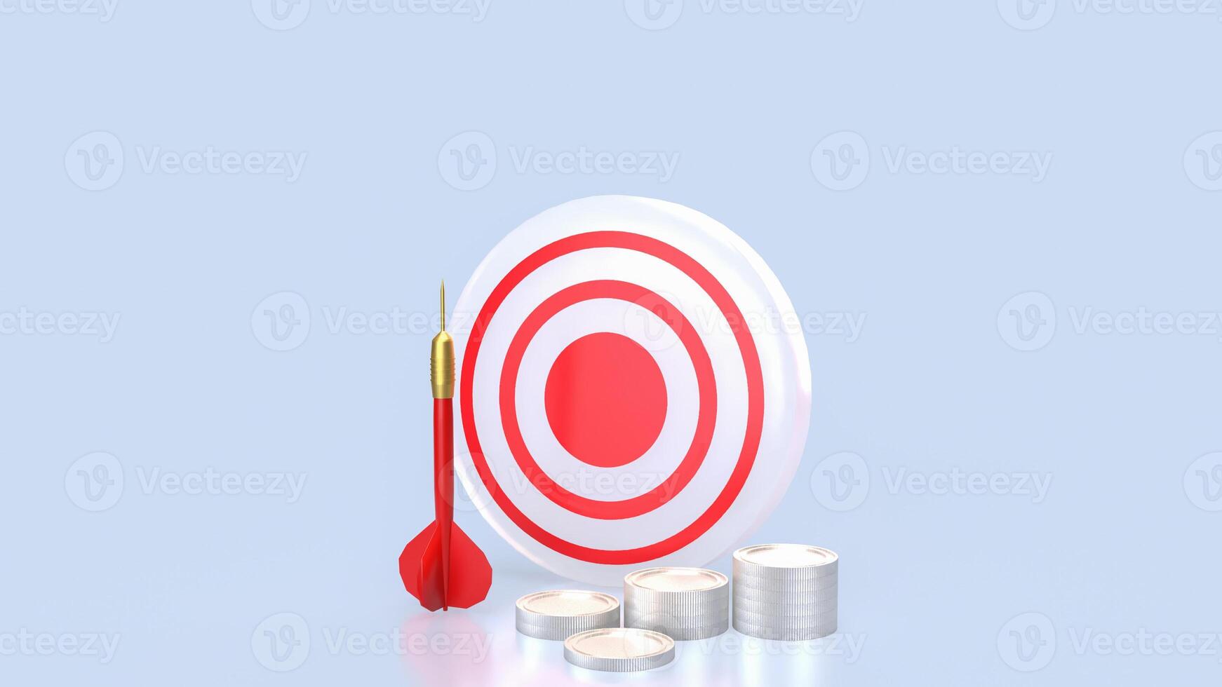 The Dart and coins for Business concept 3d rendering. photo