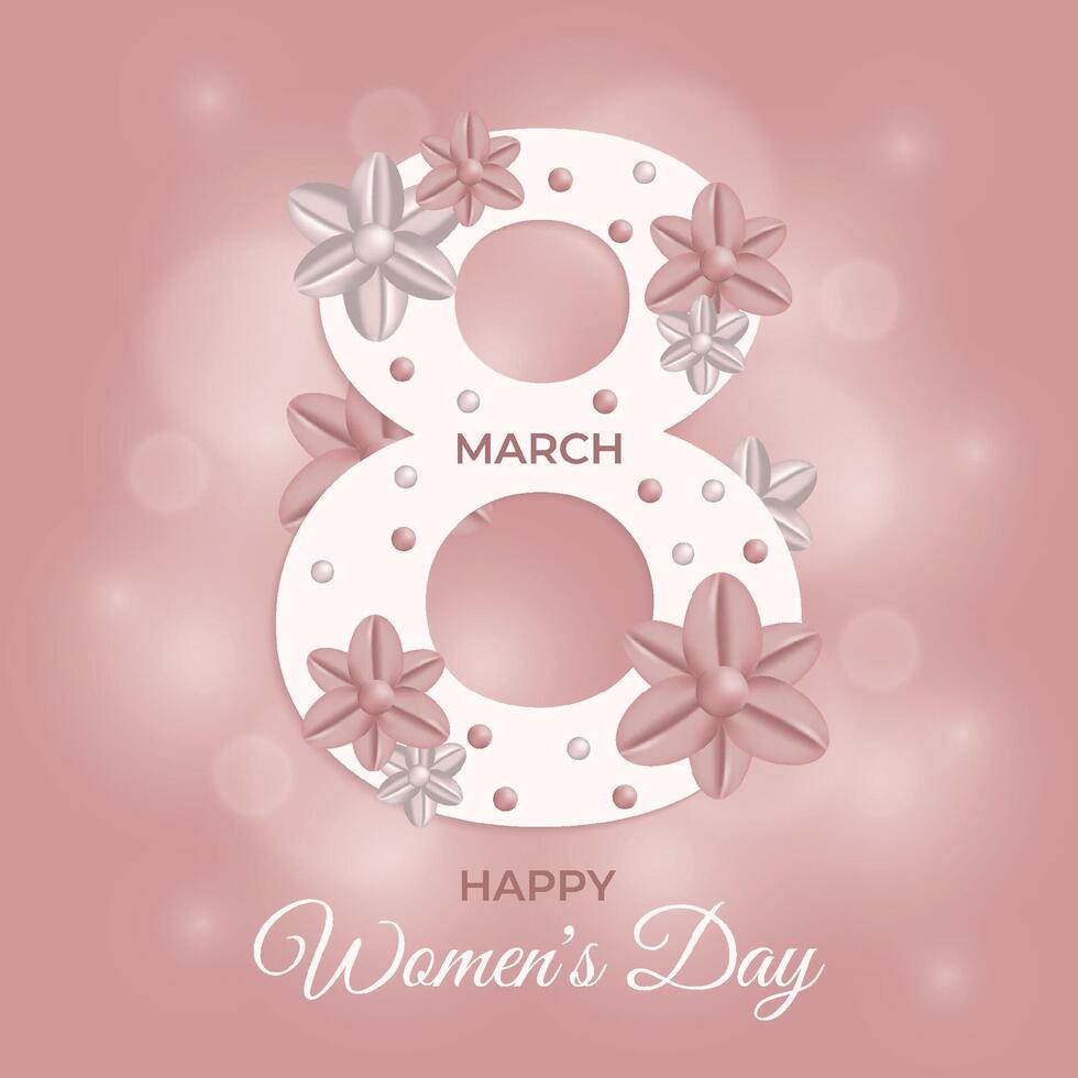 Postcard in pink tones for March 8 vector