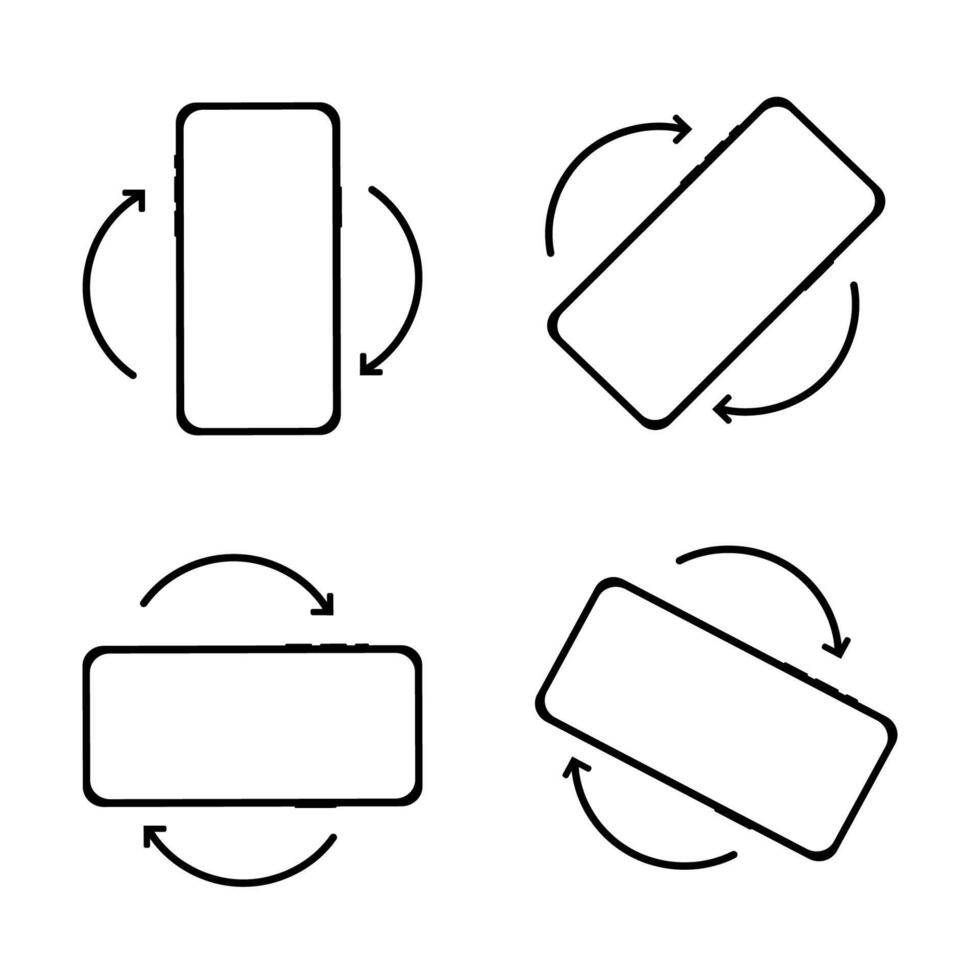 turn the phone, rotate the device with the arrows. illustration vector