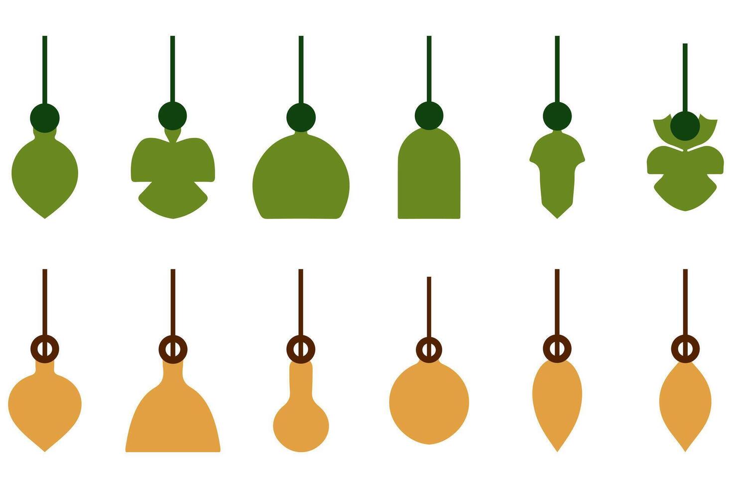 Variety of Hanging Christmas Ornament Set vector