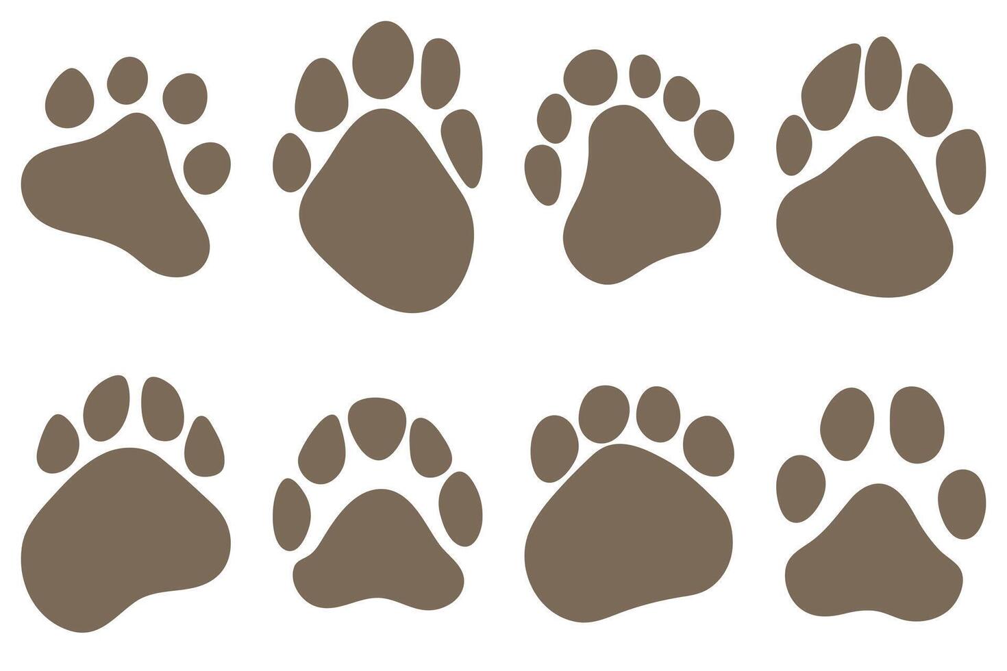 Silhouette Graphic of Paw Foot Print Set vector