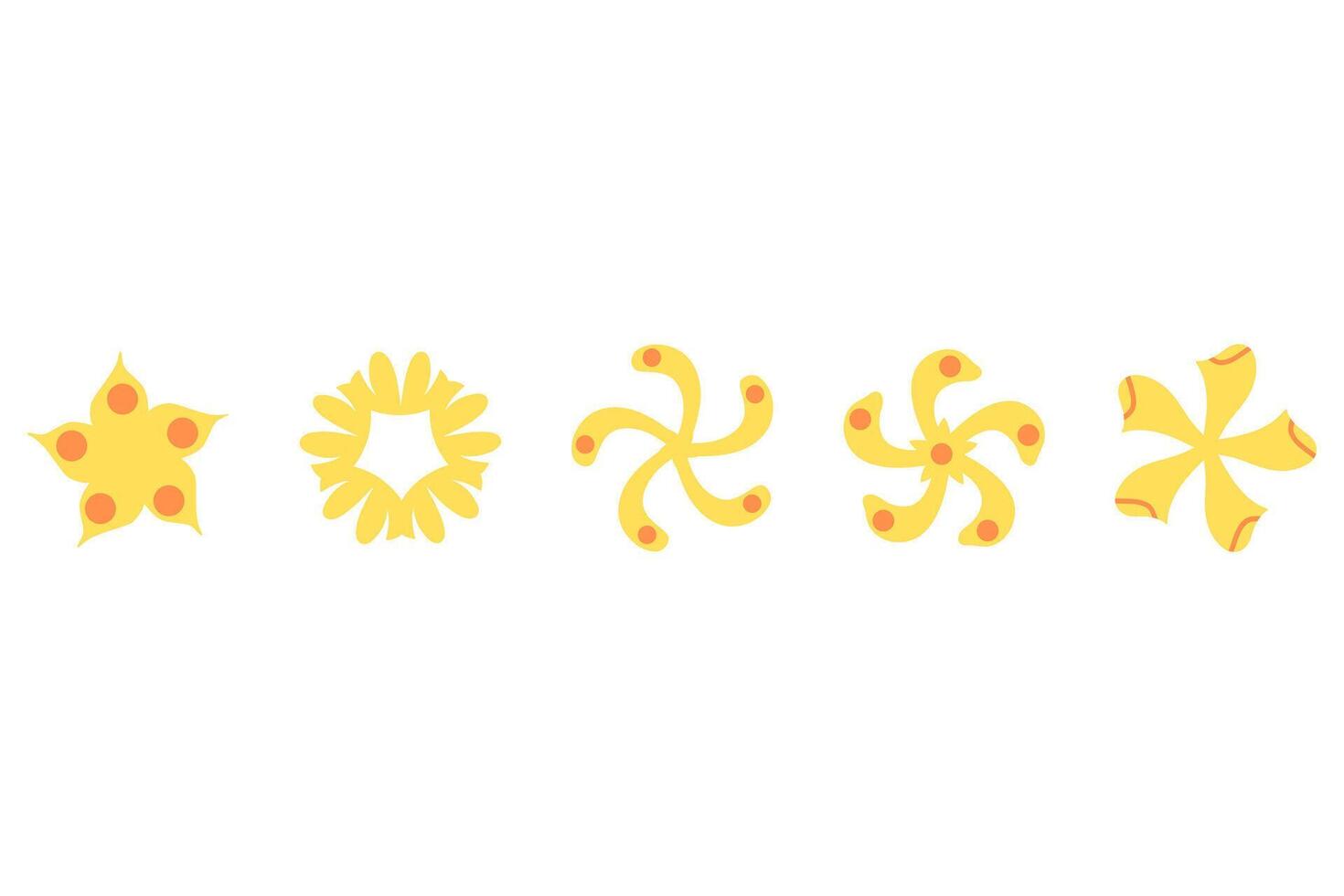 Decorative Botanical Flower Icons vector