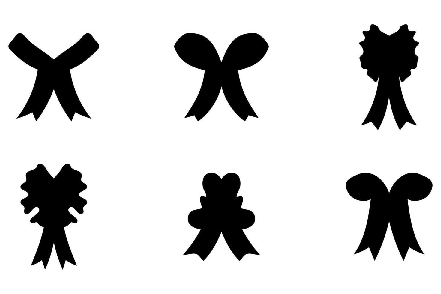 Minimalist Christmas Ribbon Illustration Set vector
