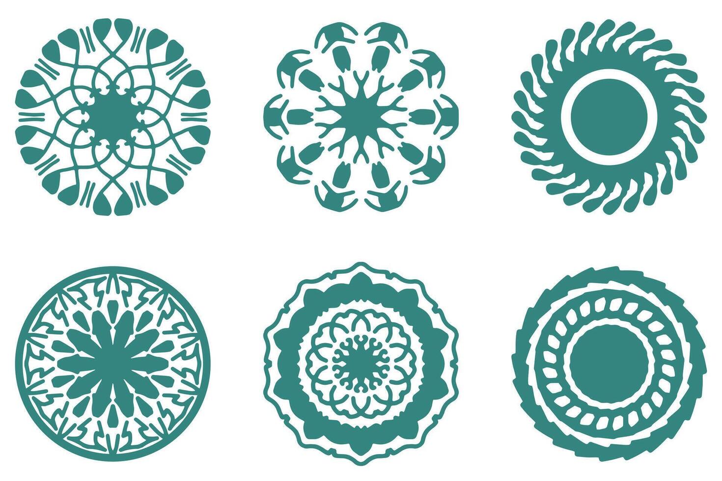 Stylized Decorative Mandala Icon Set vector