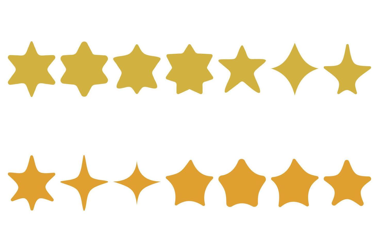 Collection of Star Shapes Icon Set vector