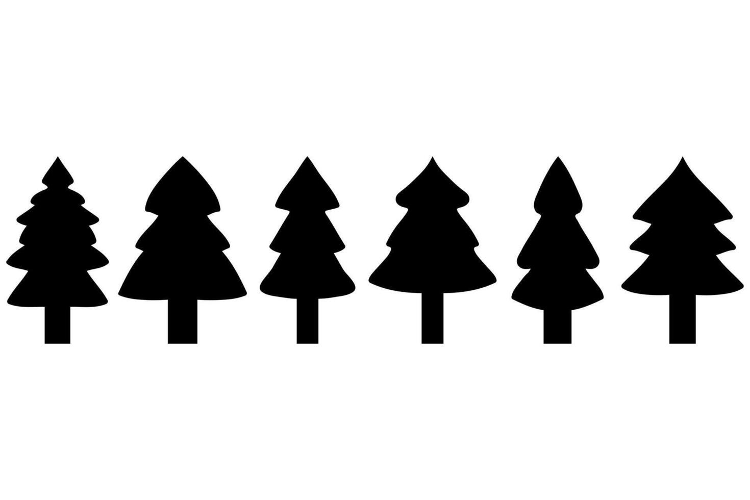 Minimalist Christmas Tree Icon Set vector