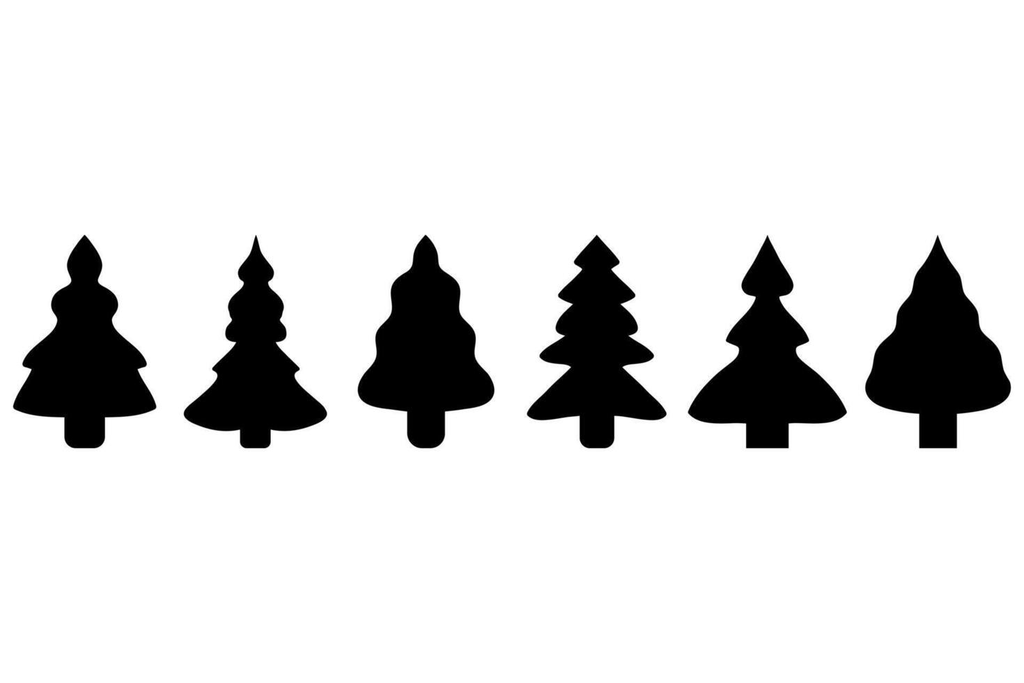 Set of Minimalist Christmas Tree vector