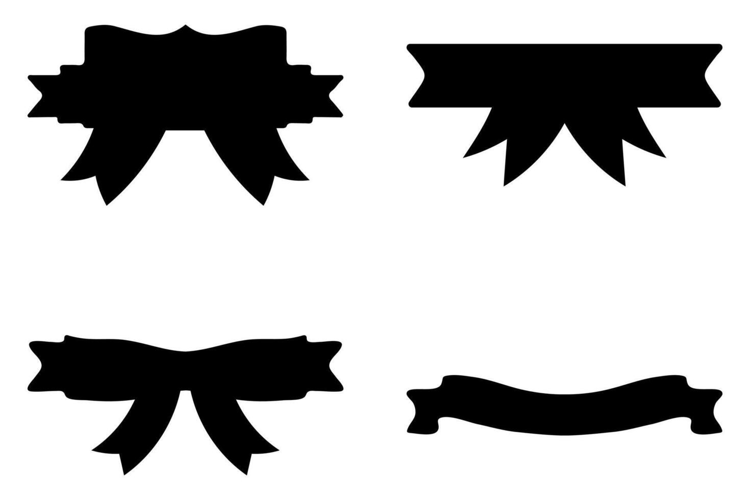 Collection of Christmas Ribbon Illustration Set vector