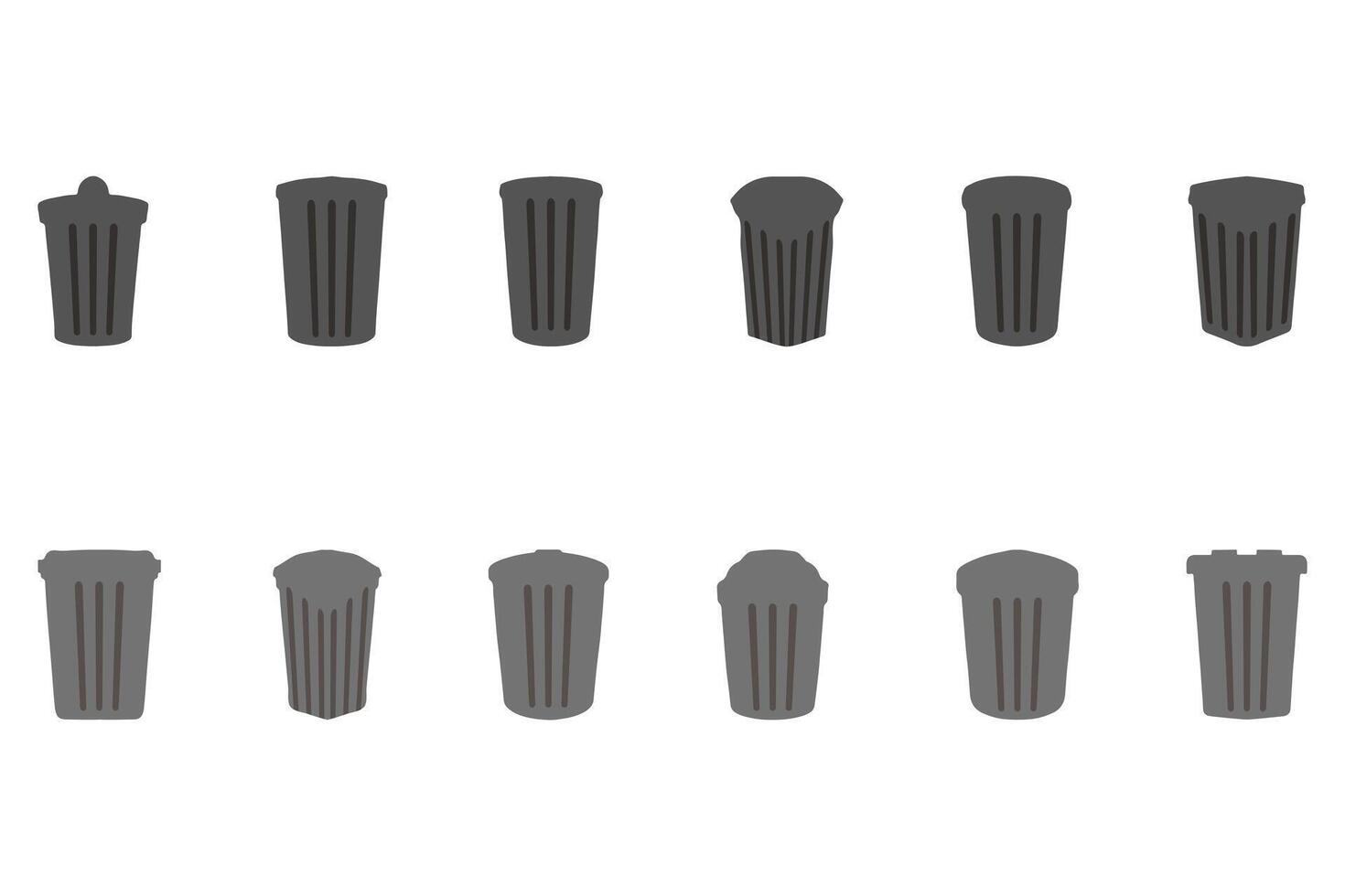 Variety of Trash Can Icons vector