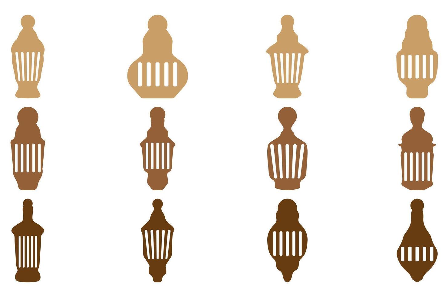 Collection of Islamic lantern Icons vector