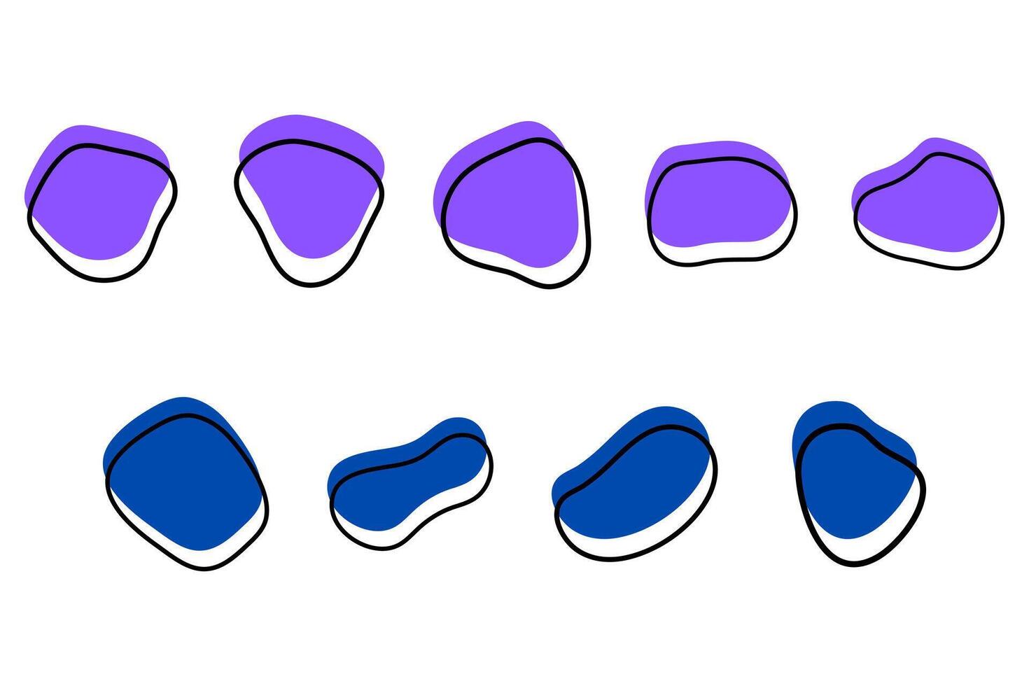 Stylized Abstract Blob Icon Set vector