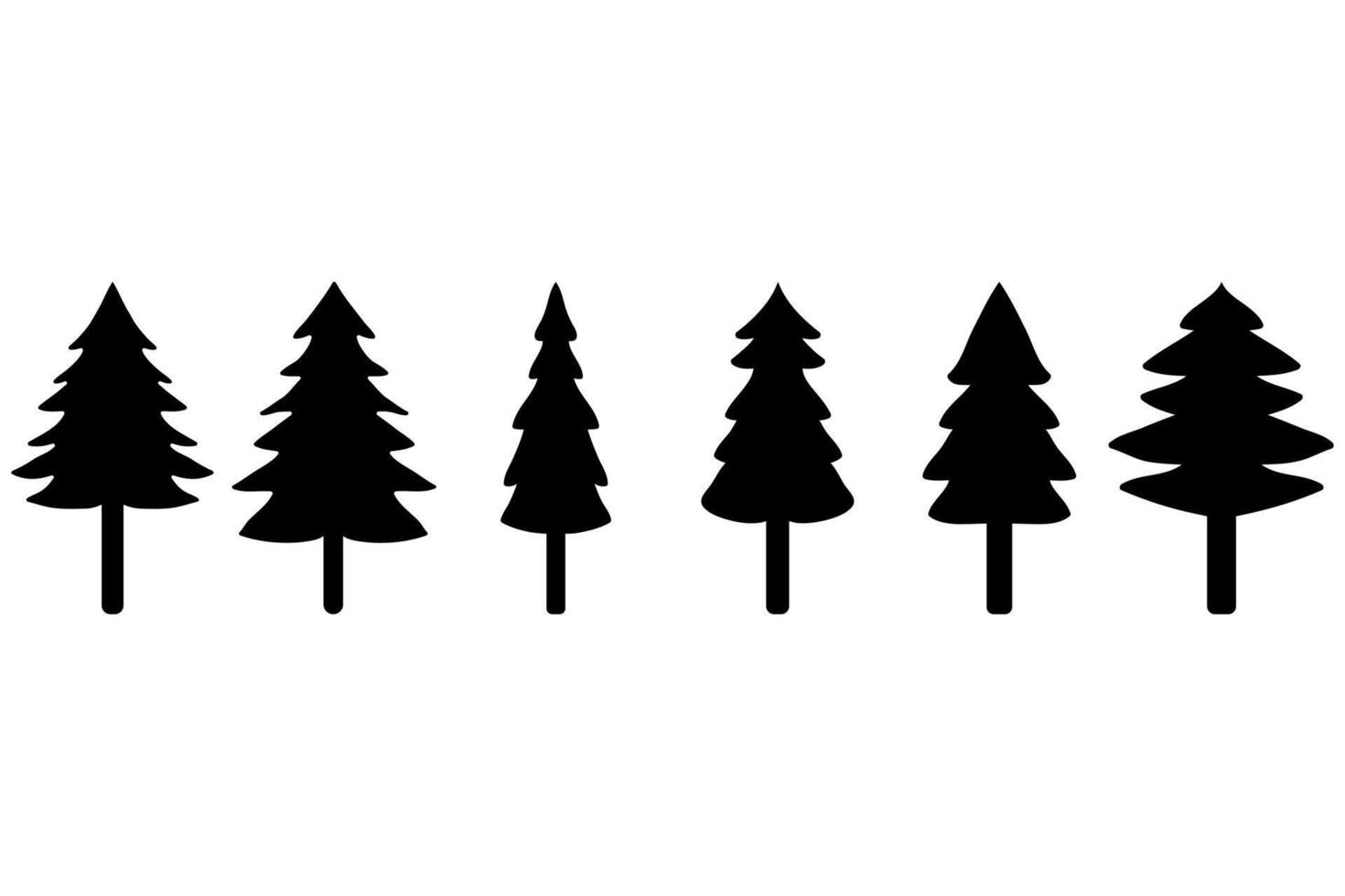 Christmas Tree Illustration Set Graphic Design vector