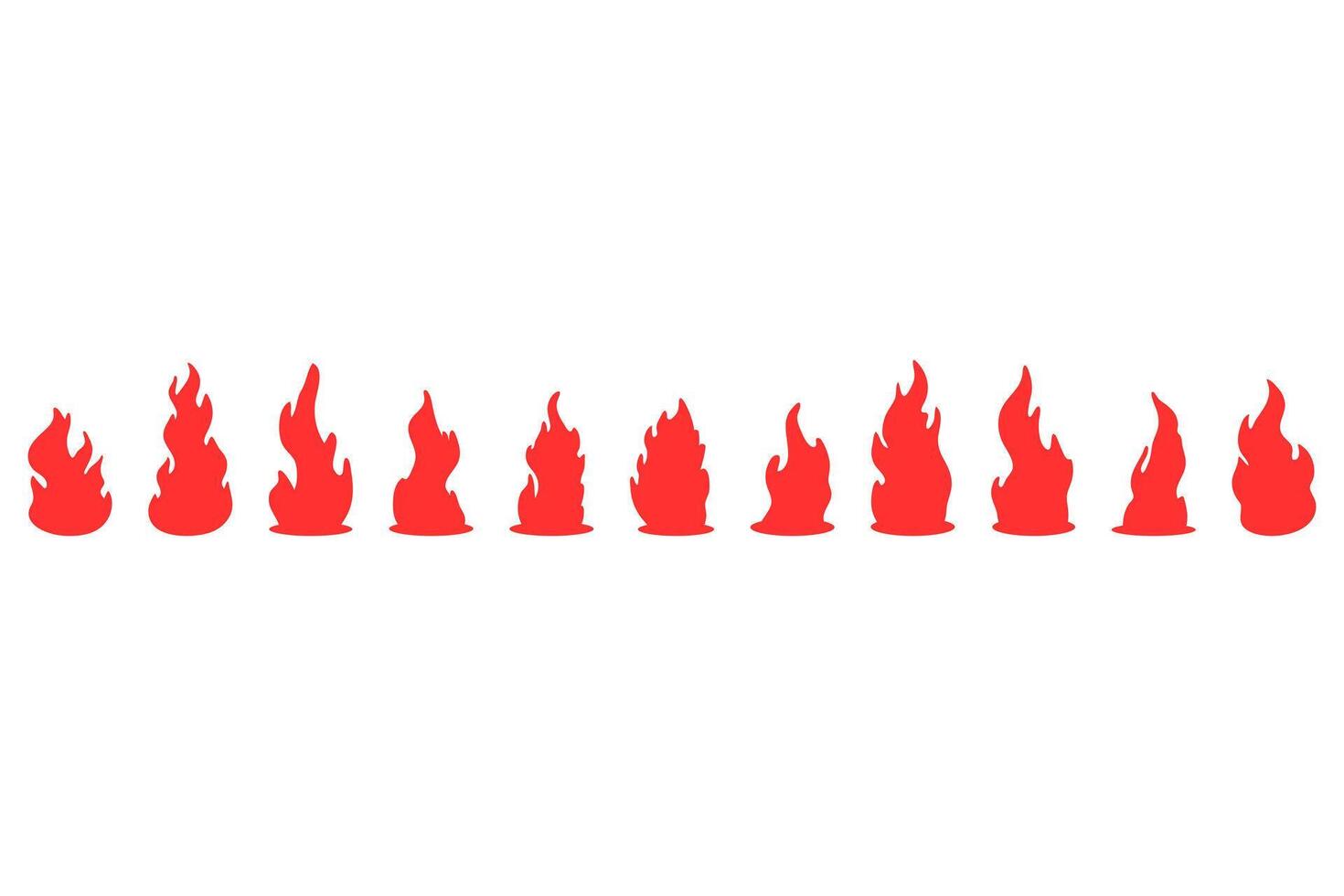 Variety of Burning Fire Icons vector