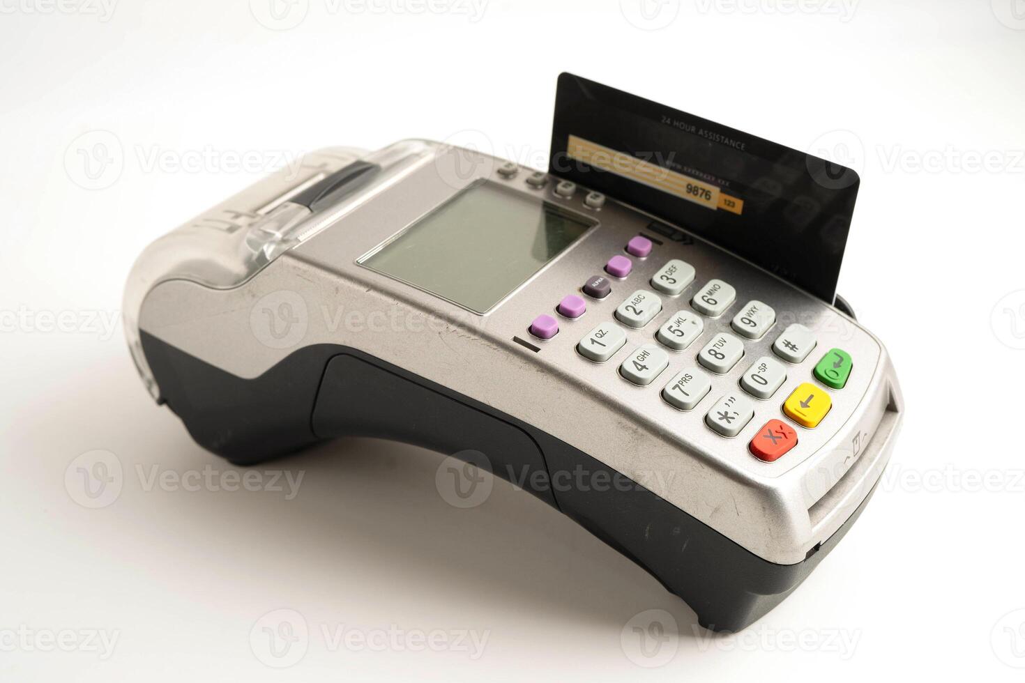 Payment POS terminal for finance and shopping business and technology. photo