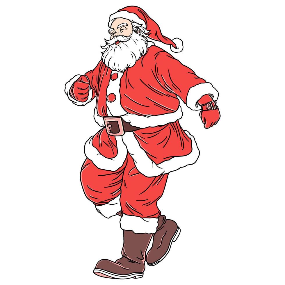 dancing santa claus. happy christmas vibe. isolated on a white bakcground. eps 10 vector