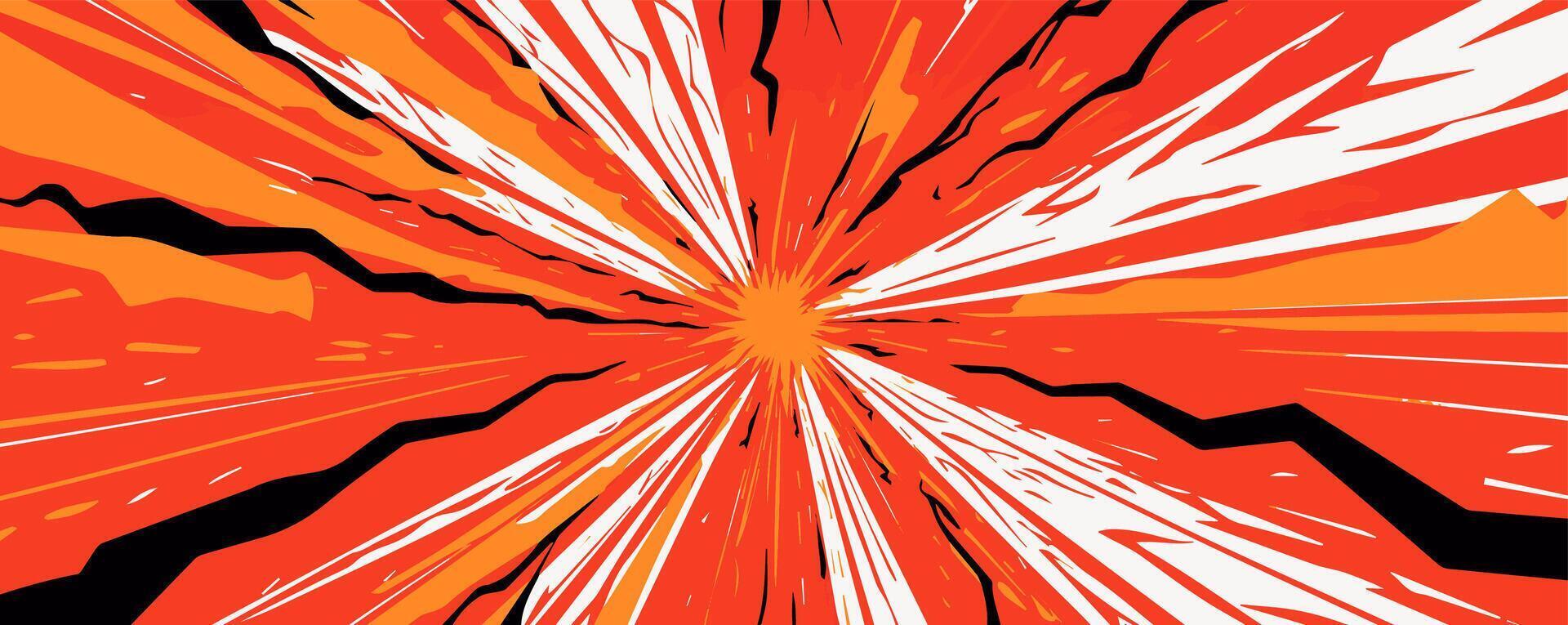 landscape comic style burst background. editable color. three color palette. eps 10 vector