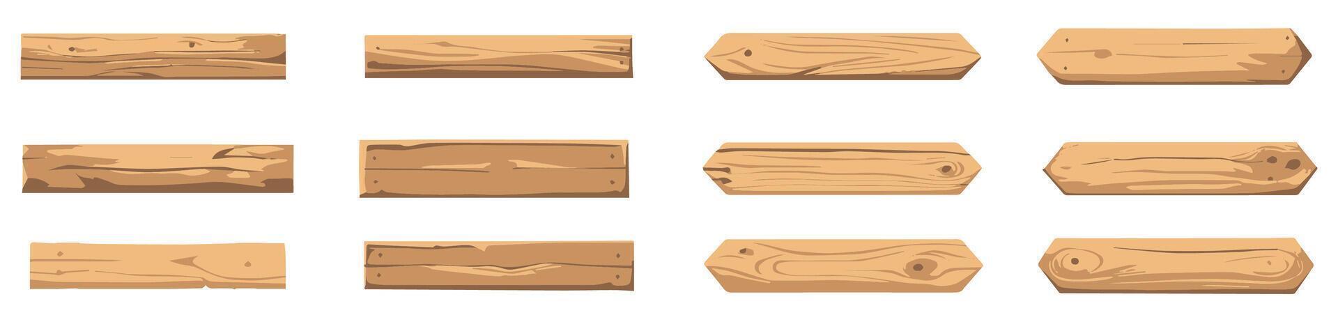set of bundle illustration of wooden planks. isolated on a white background. eps 10 vector