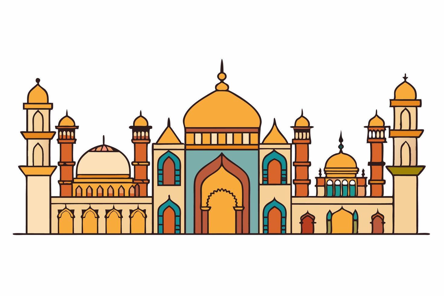 Islamic architecture mosque illustration vector