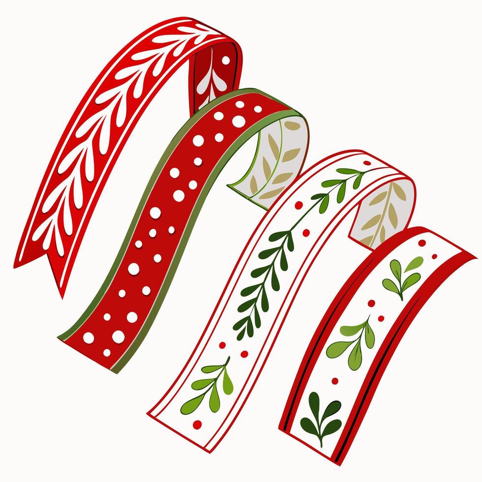 Christmas ribbon clipart vector