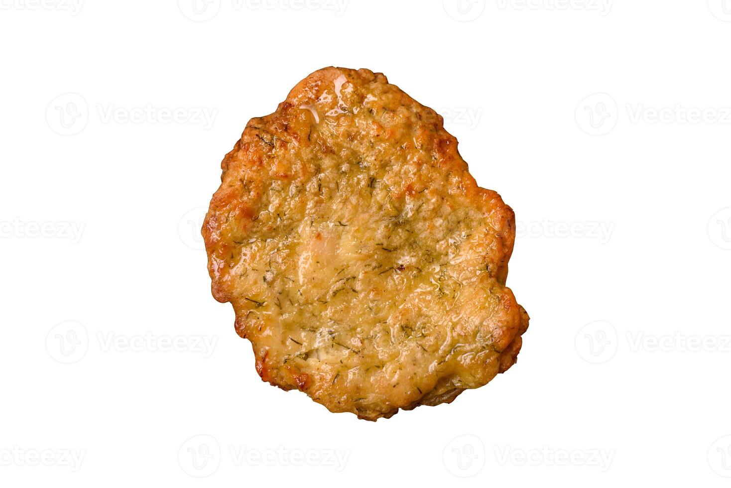 Delicious fried pork or chicken chops breaded with salt and spices photo