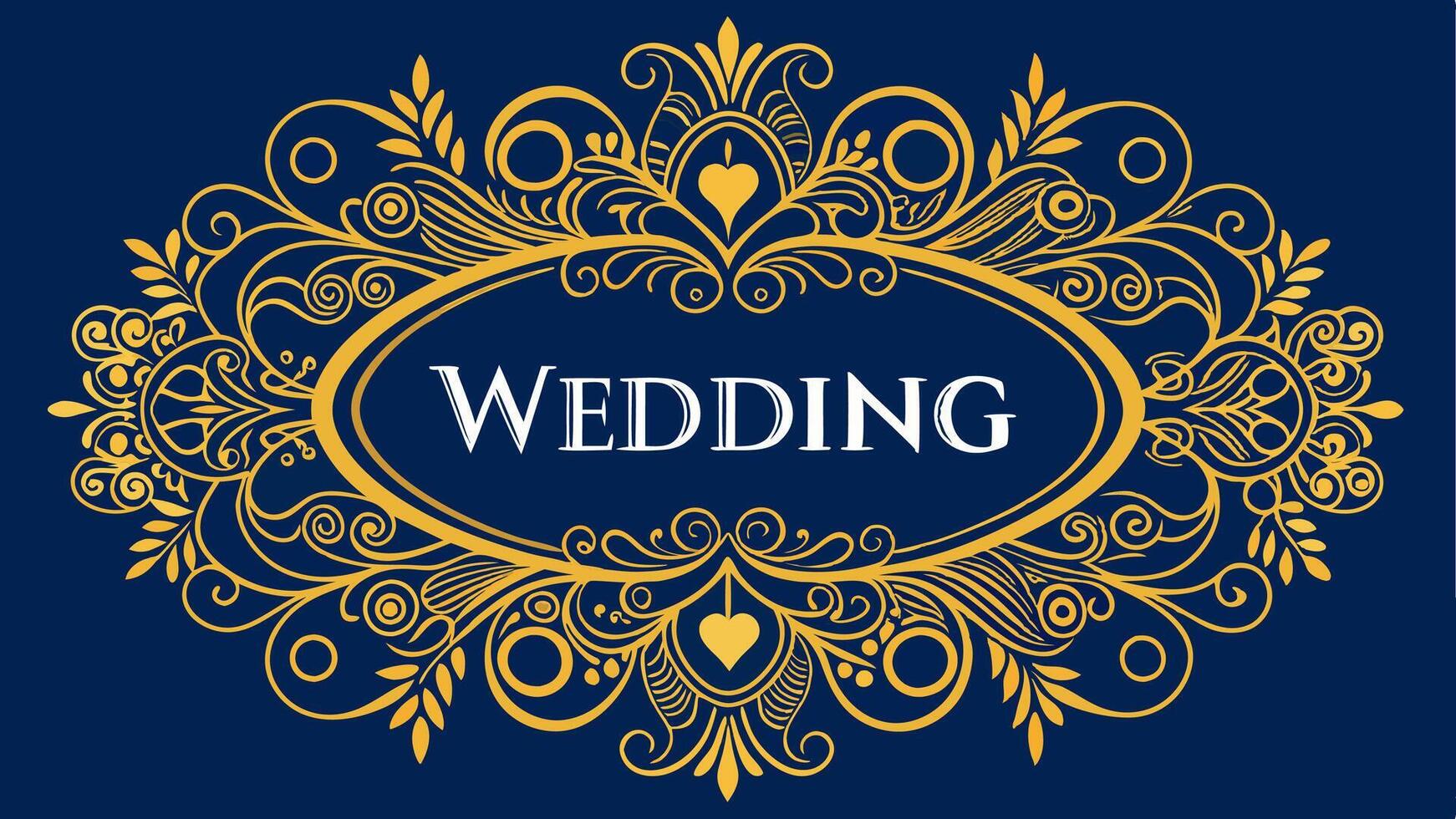 The wedding logo on a blue background vector