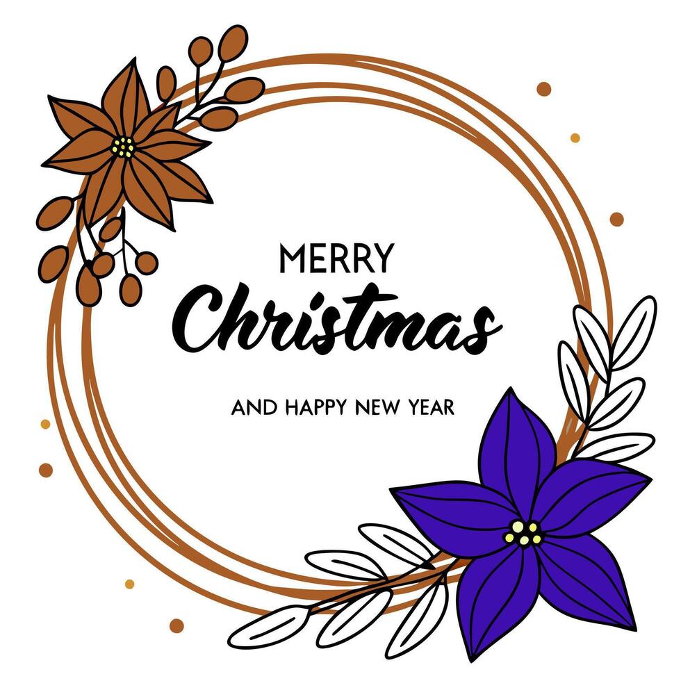 Merry christmas and happy new year vector