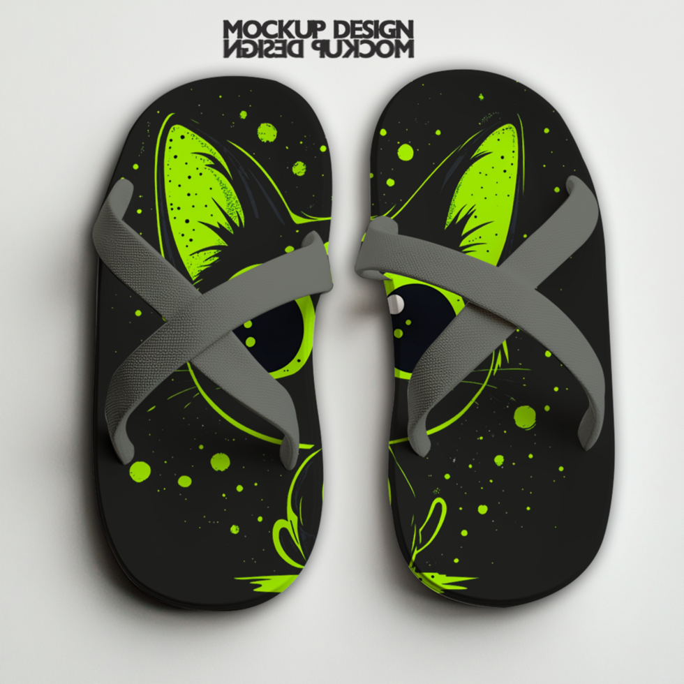 Mockup design sandals with cute crossed straps can be edited psd