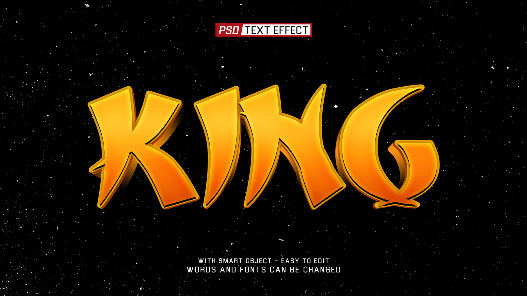 king 3d text effect psd