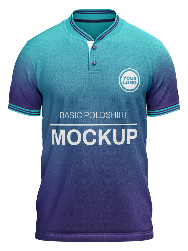 Shanghai collar polo shirt jersey mockup front view psd