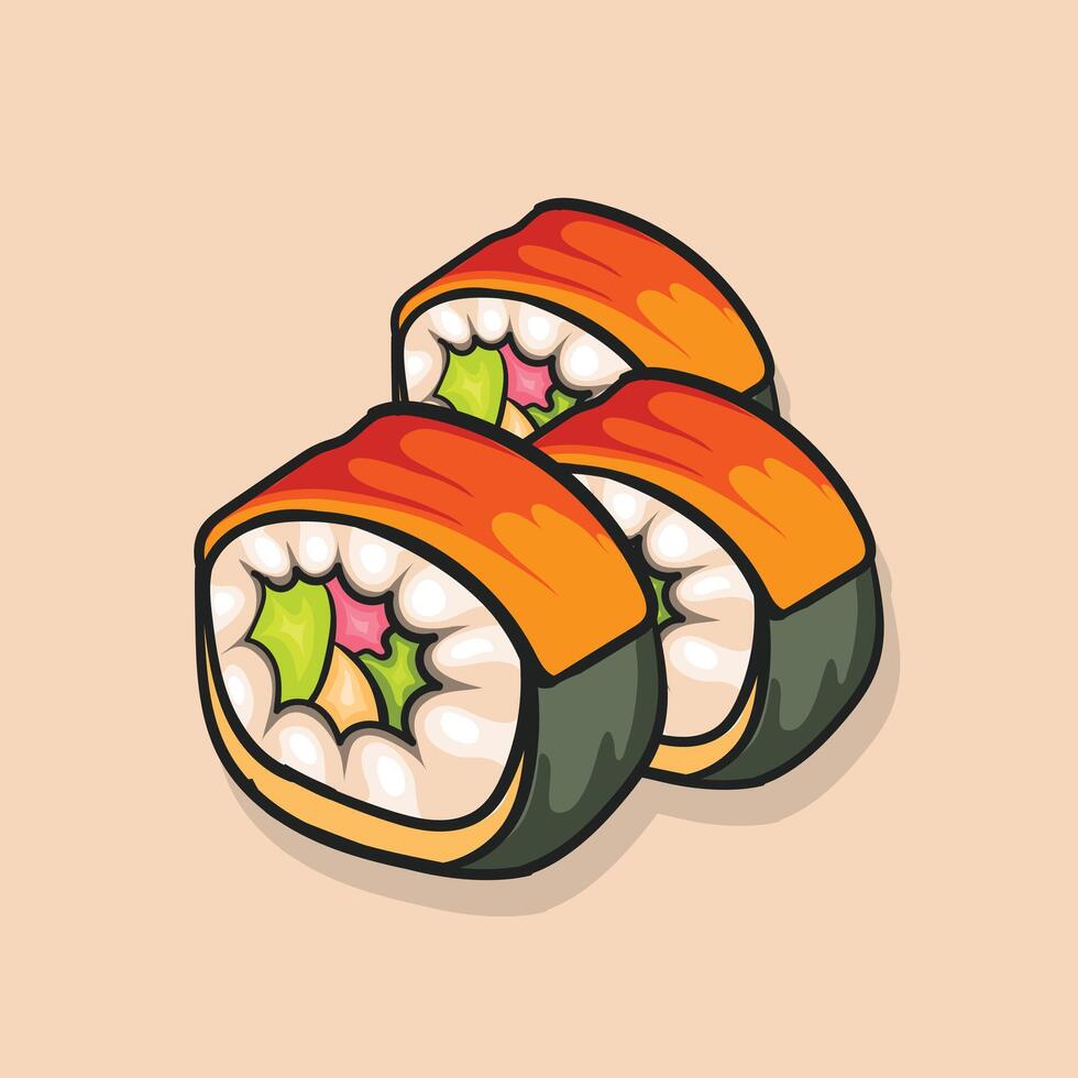 Sushi fast food illustration design vector