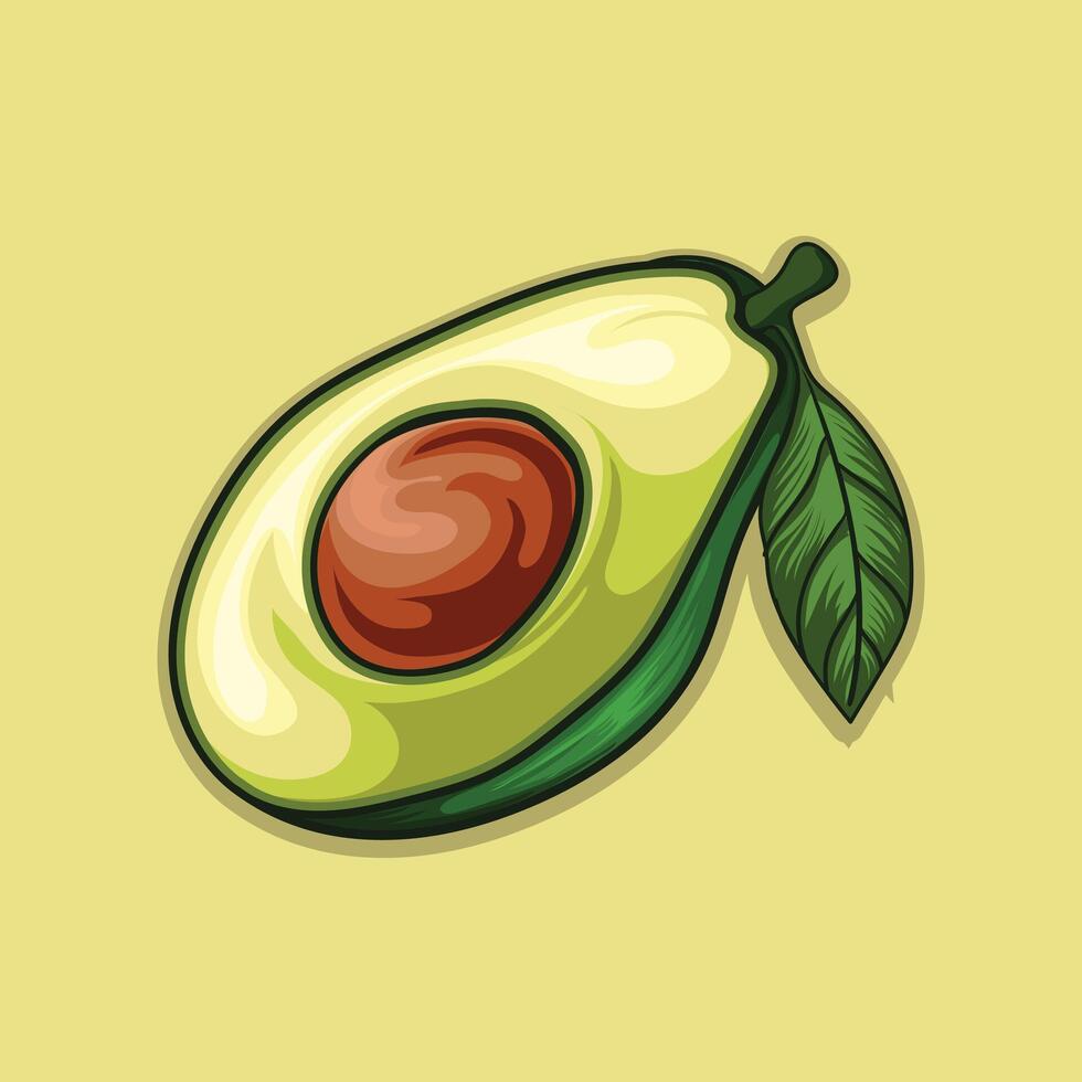 Green avocado fruit illustration design vector