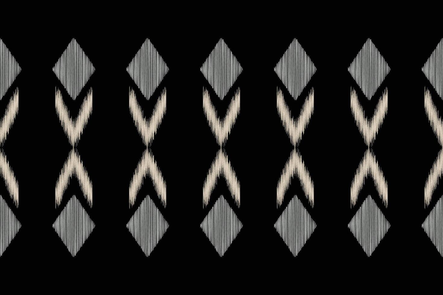 Fabric motif pattern ikat pattern design with black background ikat decoration. vector