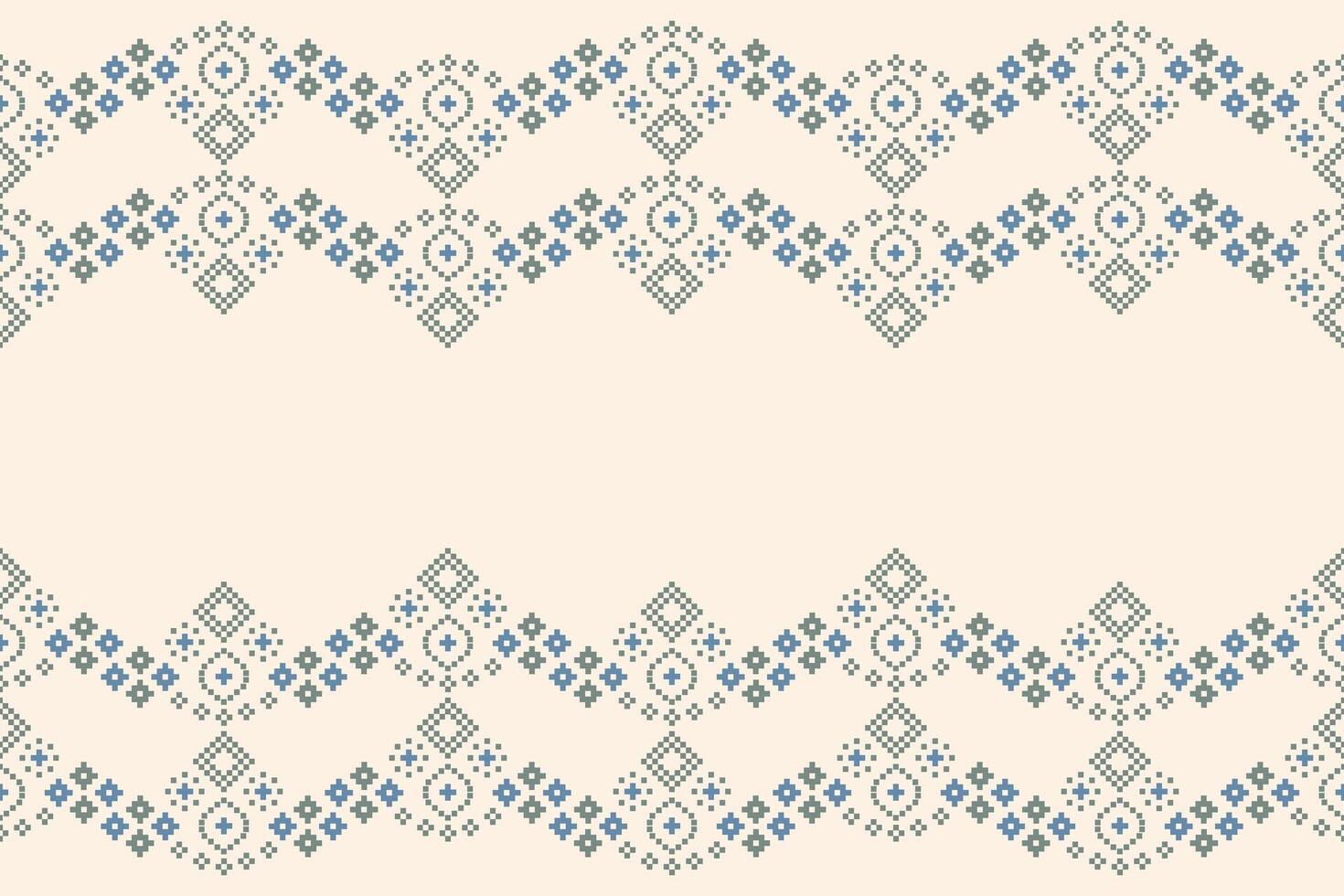 Fabric pattern with brown cream color background ethnic motif design pixel art wallpaper. vector