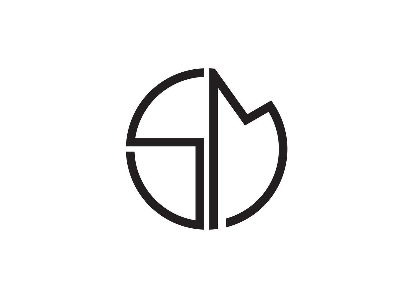 Initial Letter SM Logo or Icon Design vector