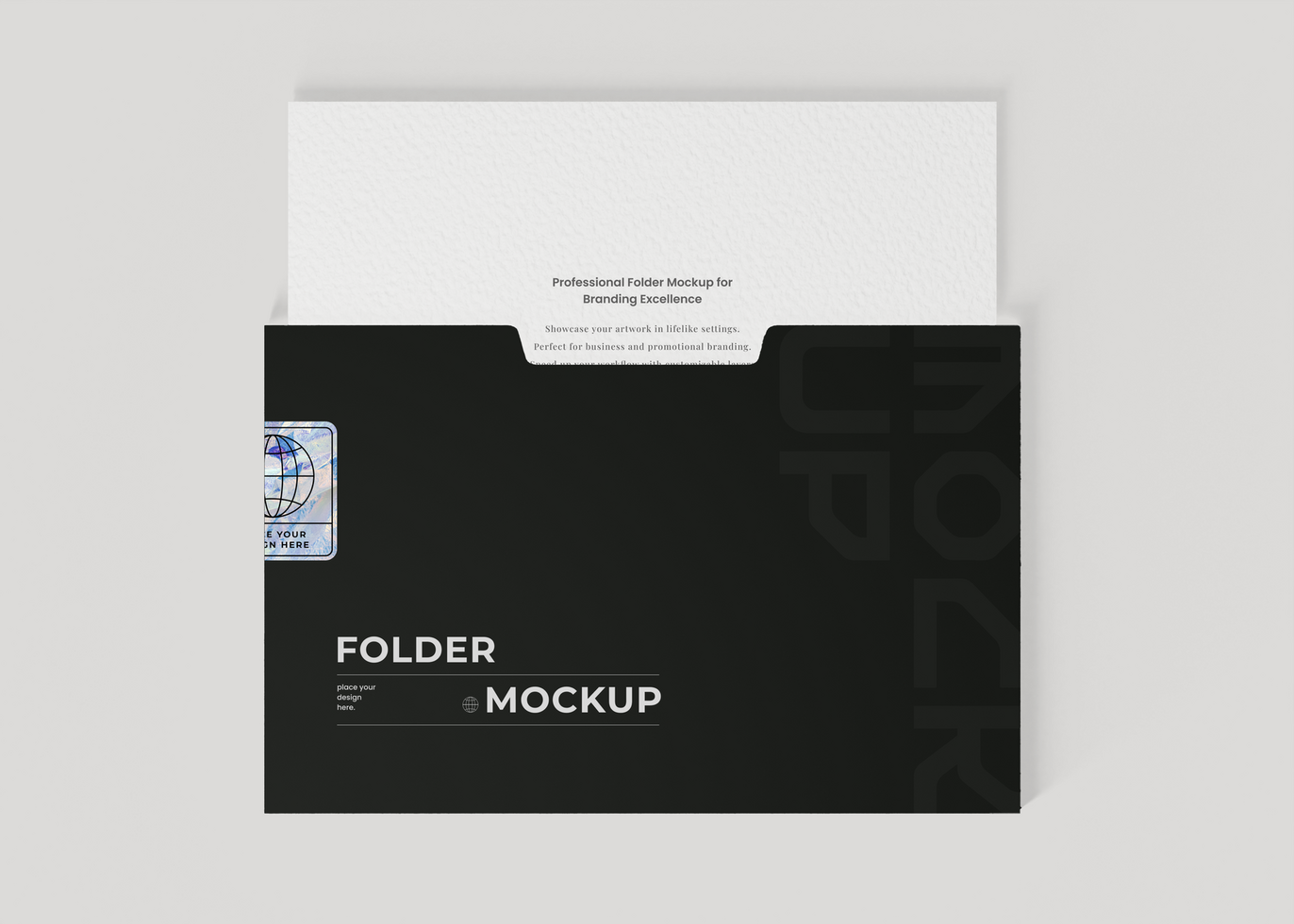 Folder with Invitation Card Mockup psd
