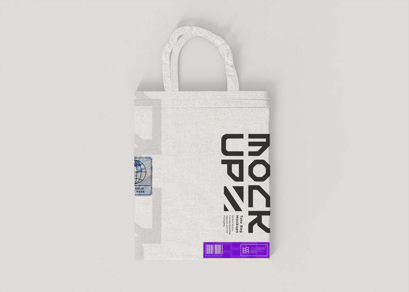 Cotton Tote Bag Mockup with Minimal Design psd