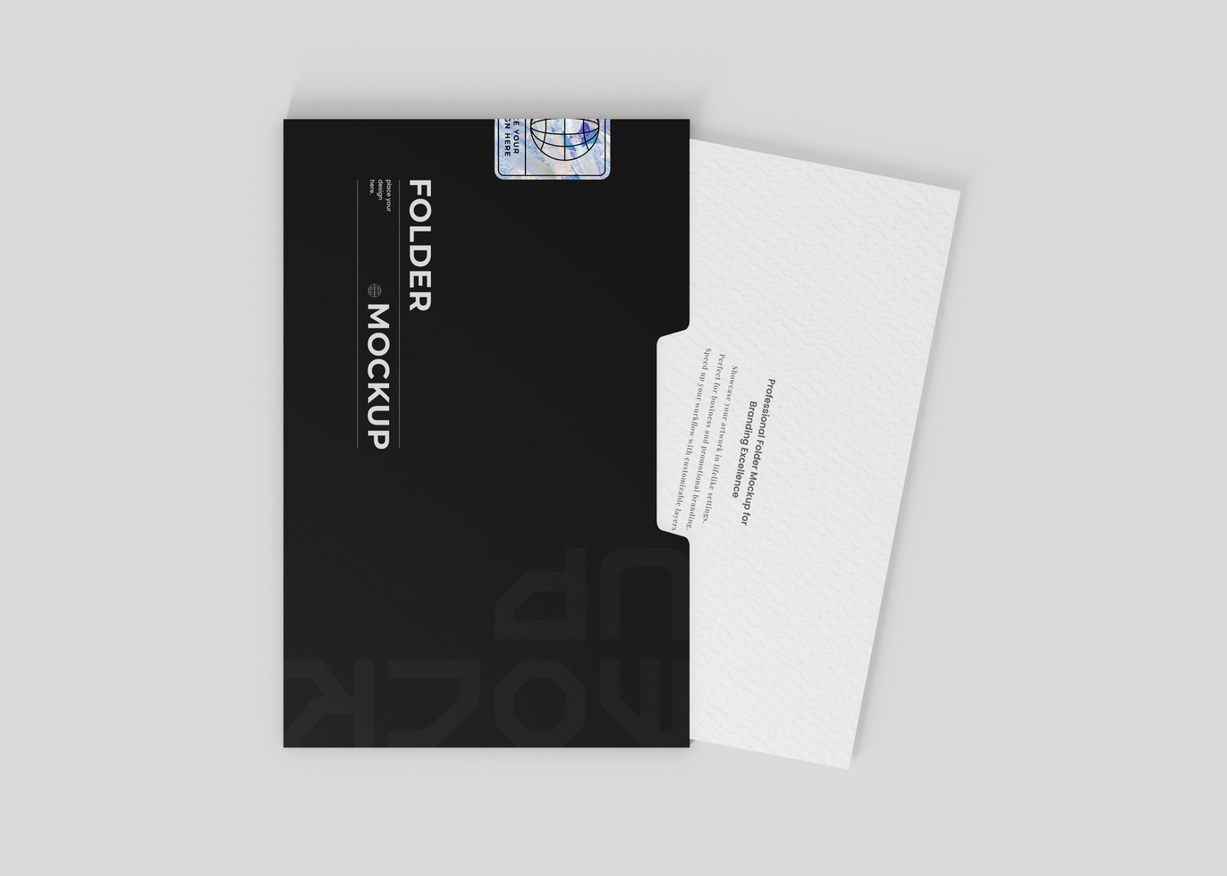 Office Folder with Letter and Business Card Mockup psd