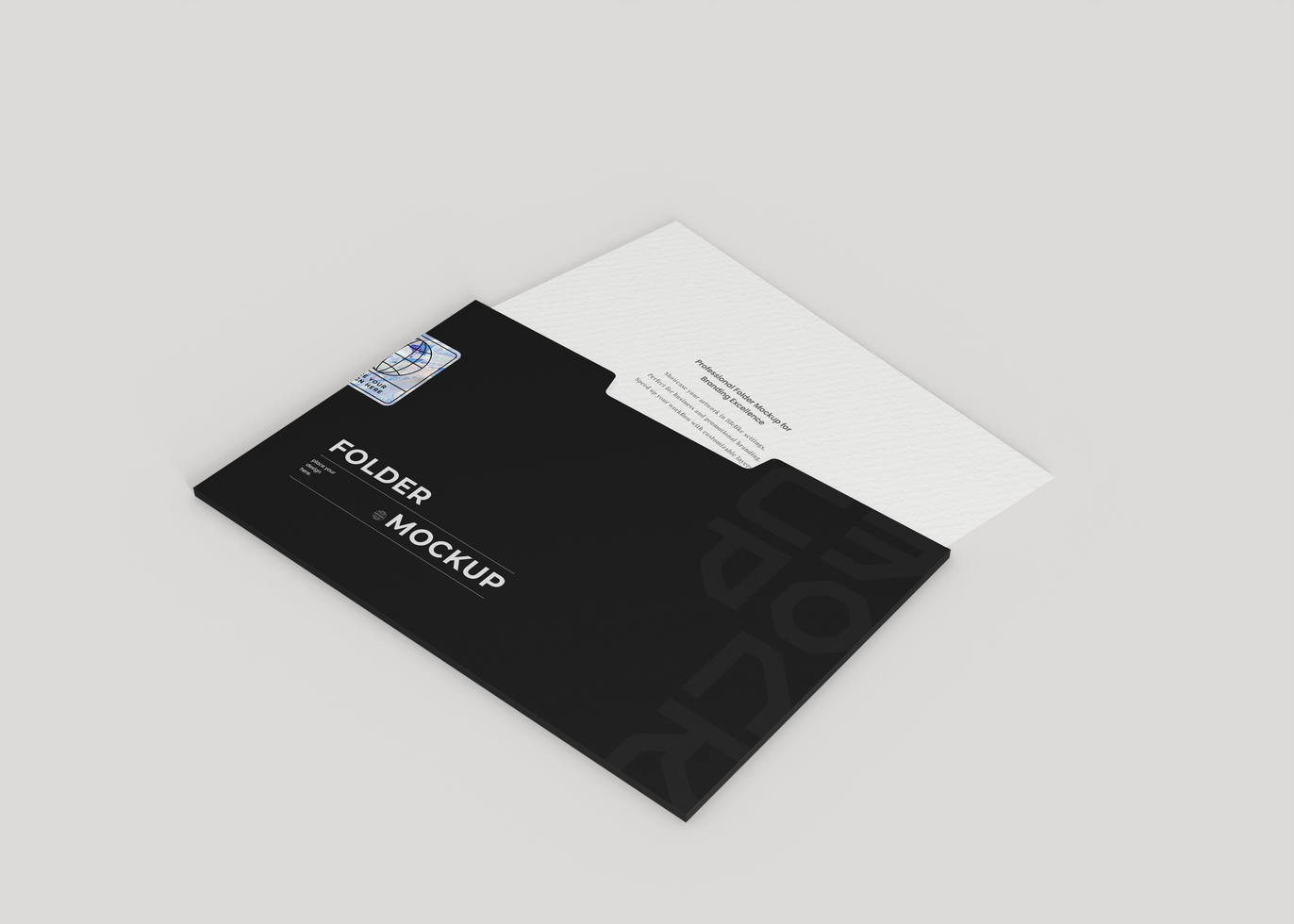 Folder with Note Card Mockup psd