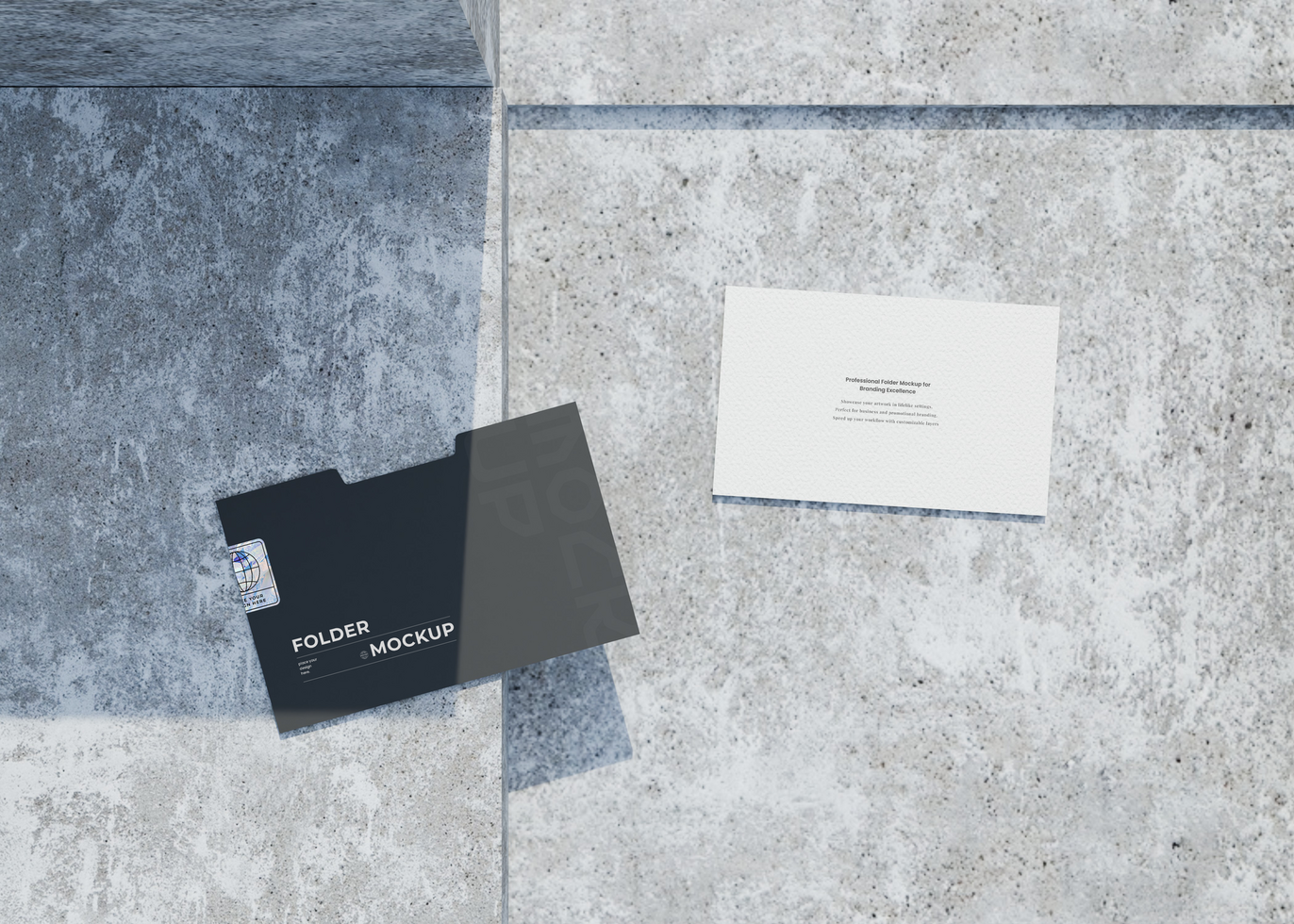 Folder Card Mockup psd