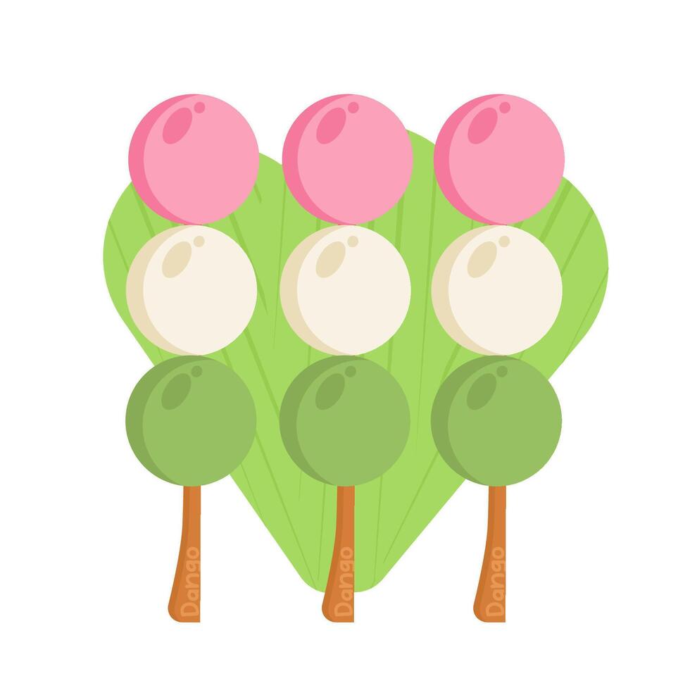 Dango cake from Japan vector