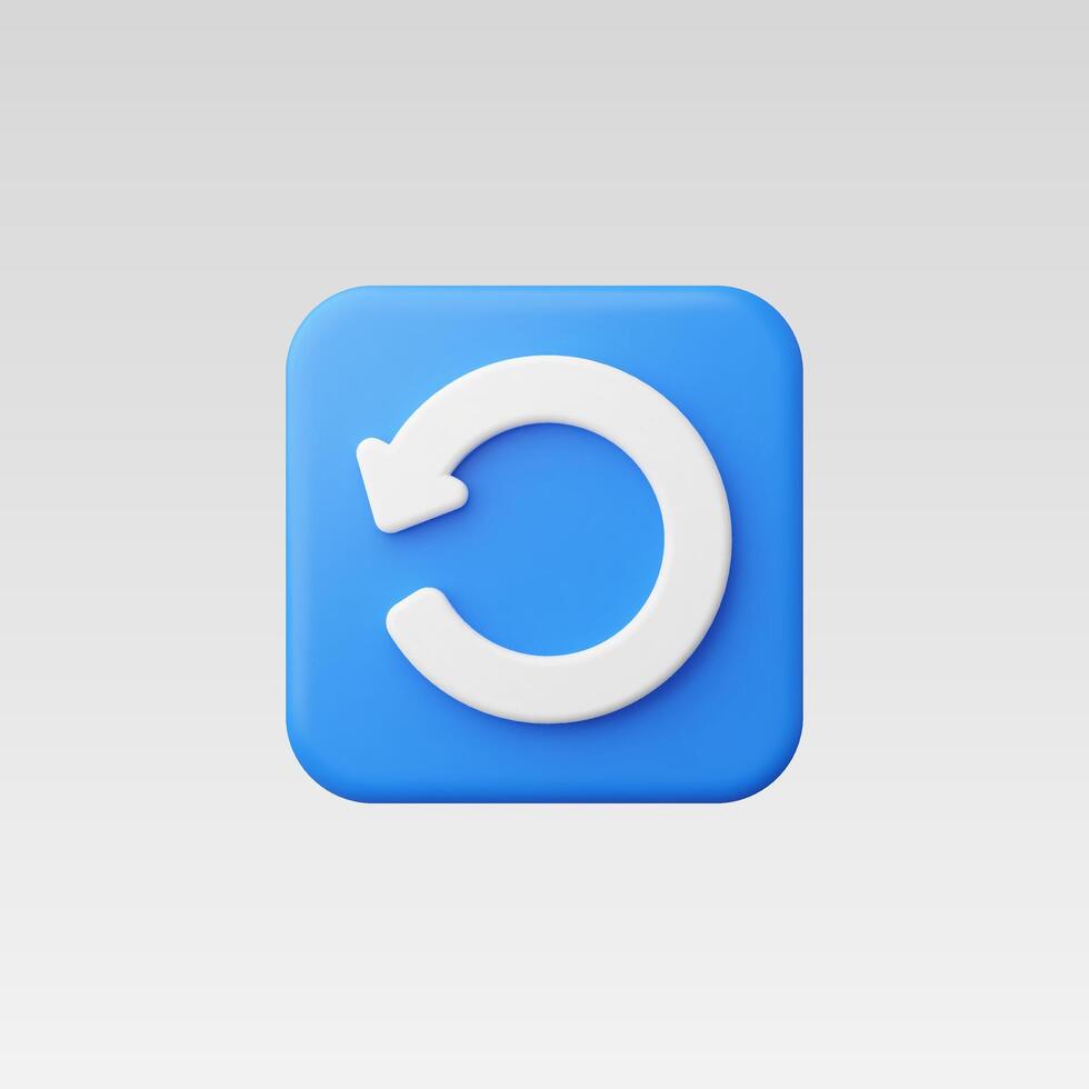 3d Realistic Reload or Refresh Icon illustration vector