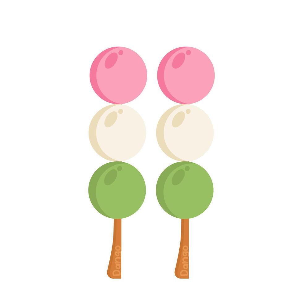 Three Color Dango Cake vector