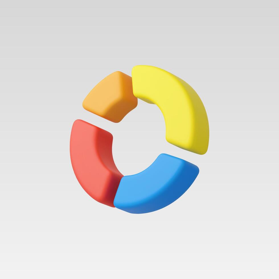 3d Realistic Circle diagram, Pie chart illustration vector