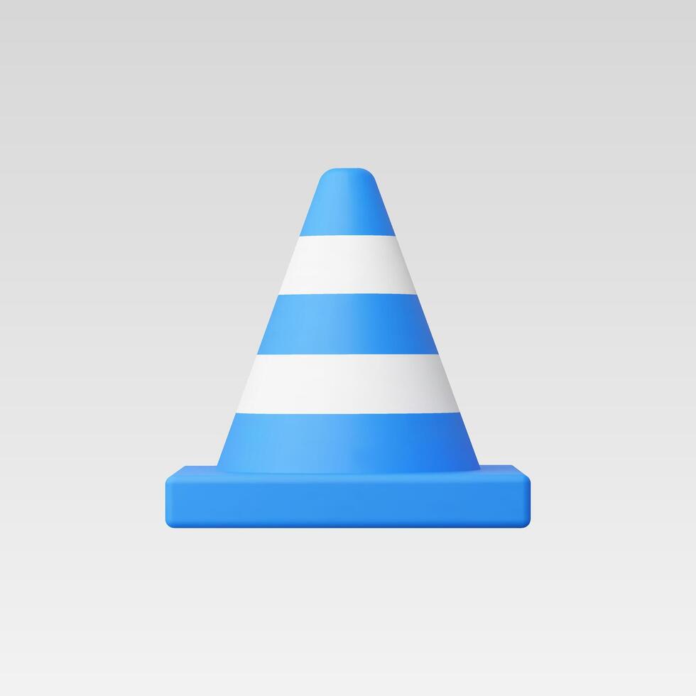 3d Realistic Traffic cone illustration vector