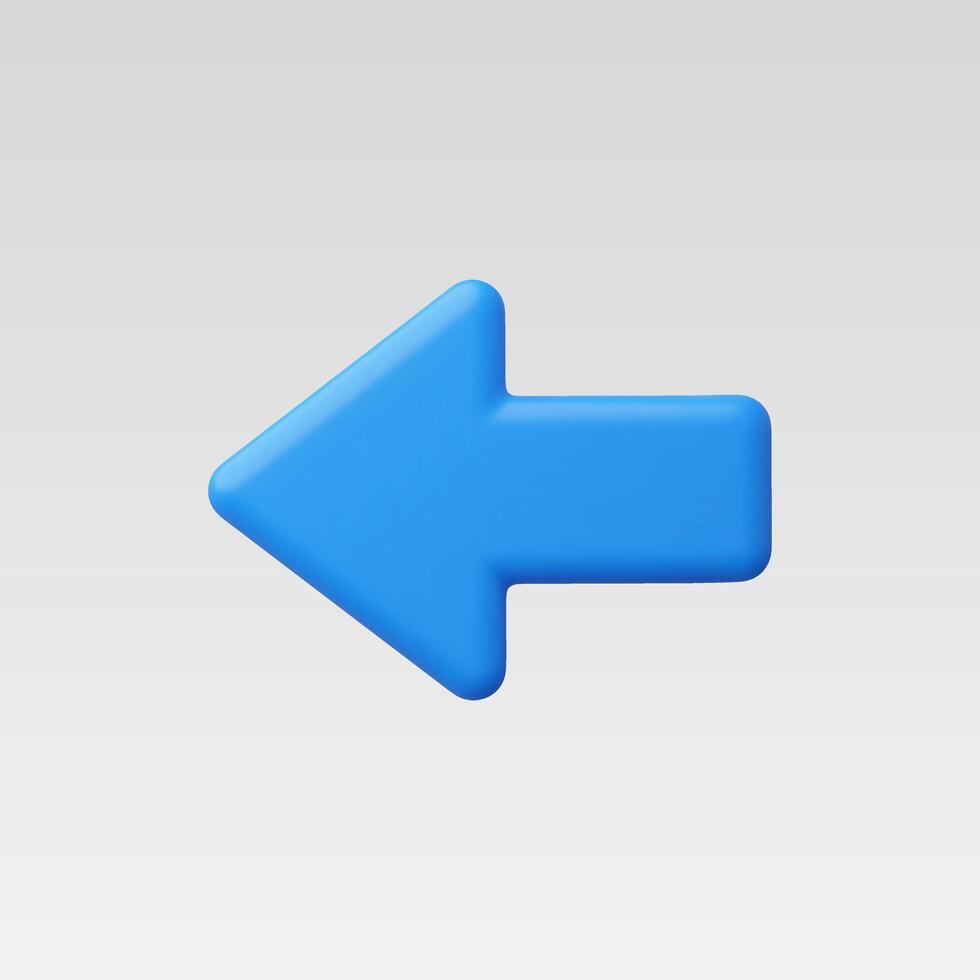 3d Realistic Left Arrow icon illustration vector