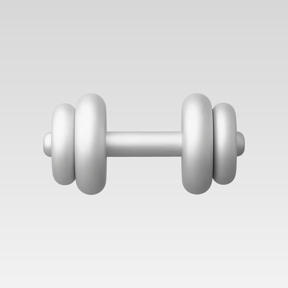 3d Realistic Dumbbell icon illustration vector